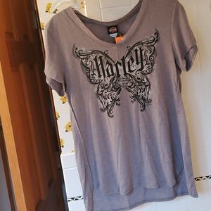 Women Harley Davidson Vneck Monroe LA tshirt
